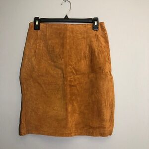 VTG Y2K The Limited Suede Skirt 8 Brown Lined Western Festival Boho Cowgirl